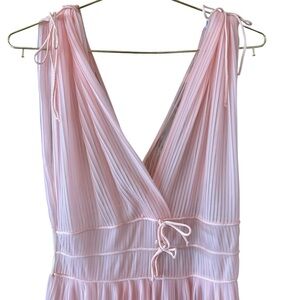 Vtg Pink Sheer 50/60's Long Nylon Nightgown Dura Pleat by Edwards Lingerie Small